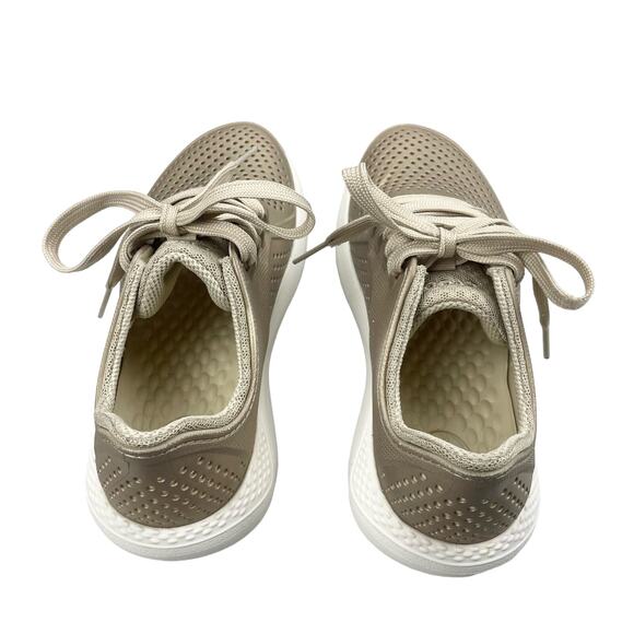 CROCS LiteRide Pacer Women's Metallic Champagne Gold Sneakers Sz 5 - Picture 8 of 12